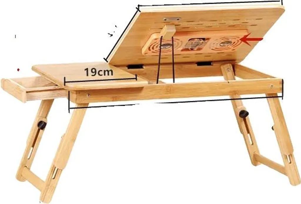 Petit bureau pliable pour télétravail avec ventilation et grand tiroir
