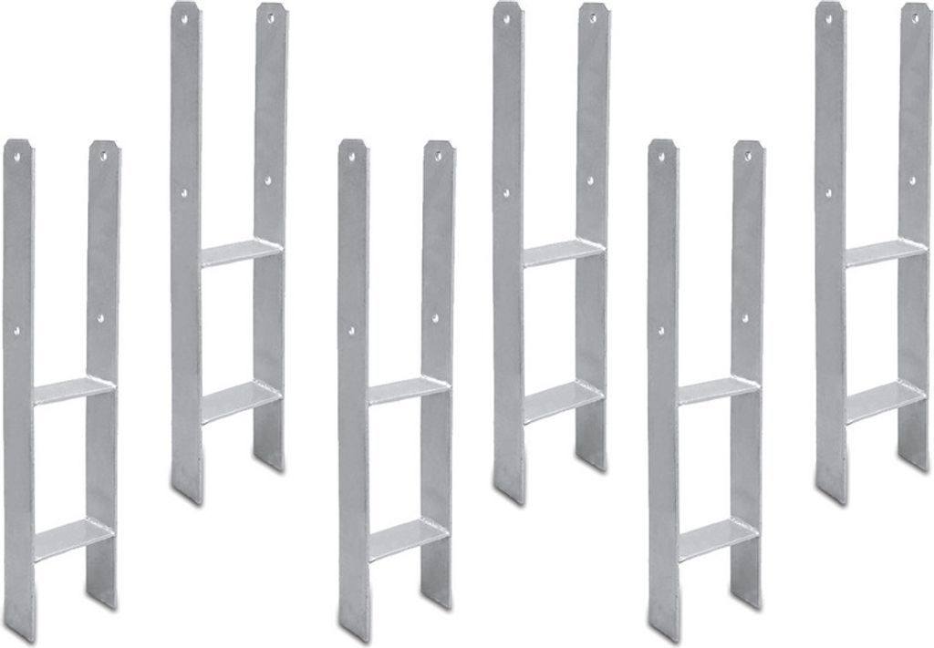 TolleTour Pfostenträger, 6X H-Pfostenträger 101 x 600mm, H-Form Pfostenschuh Pfostenanker