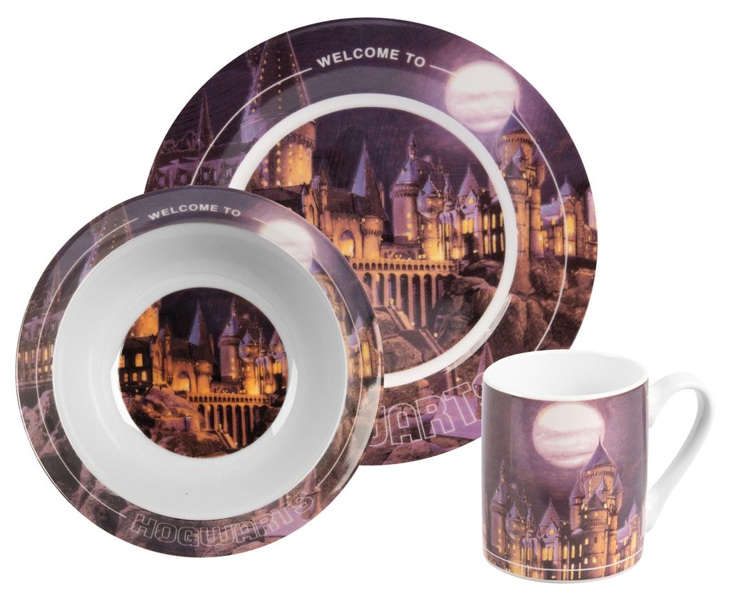 Harry Potter Frühstücksset für Kinder -Hogwarts- Geschirr Produktbild 