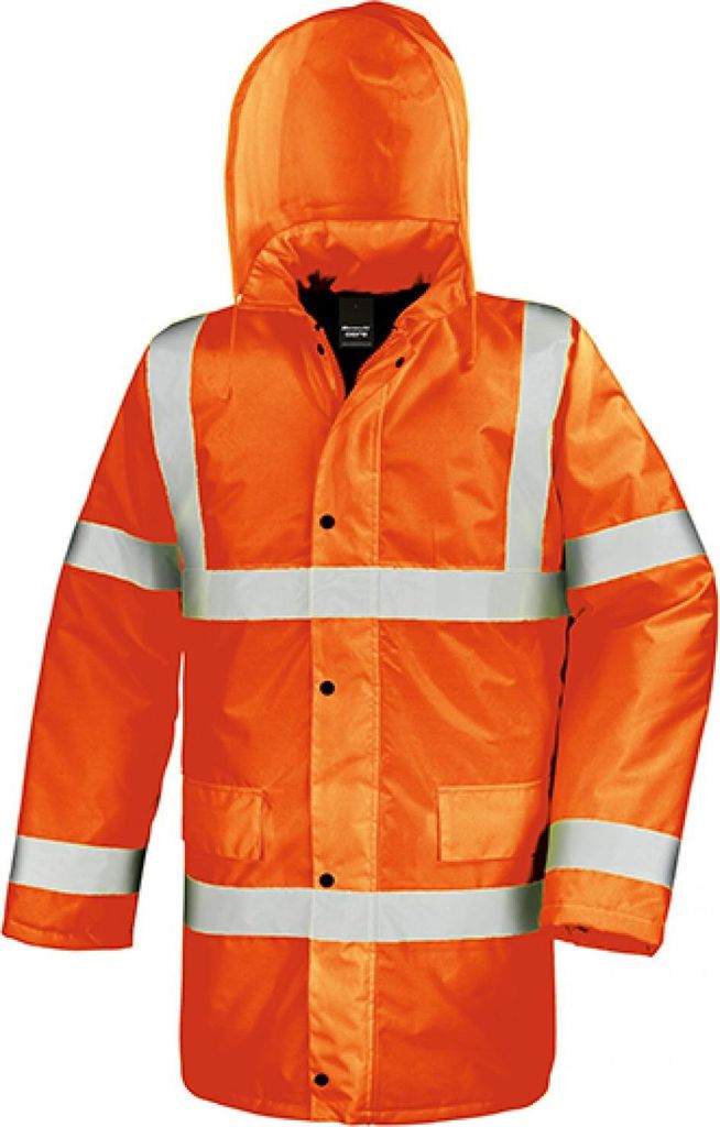 Result Core R218X | Hi Viz Motorway Herren Arbeitsjacke | ISOEN20471:2013 - Farbe: Fluorescent Orange - Größe: XL