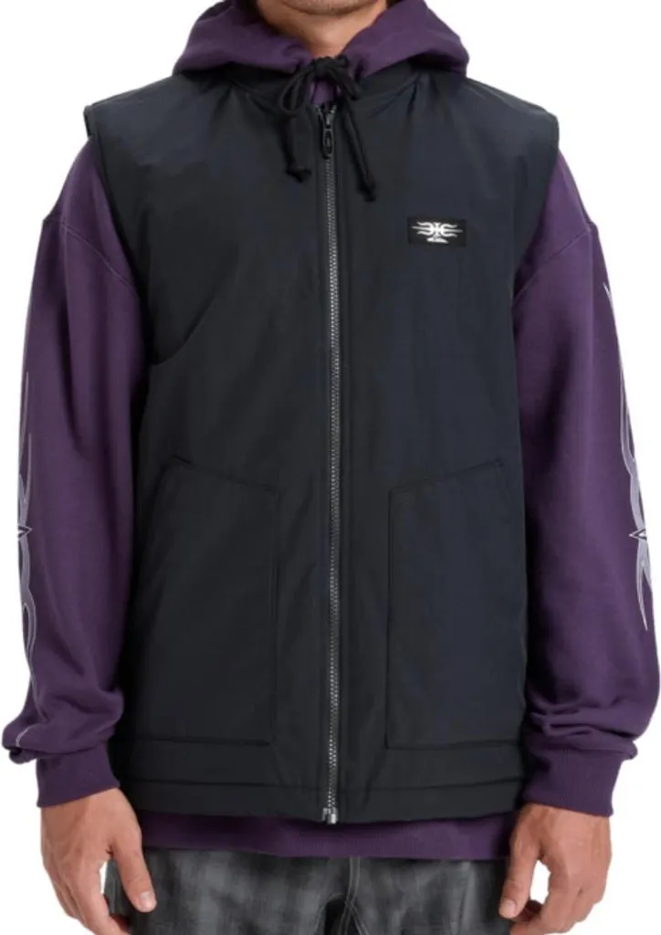Sweat à capuche zippé noir XL Quiksilver Wasted pour un look urbain