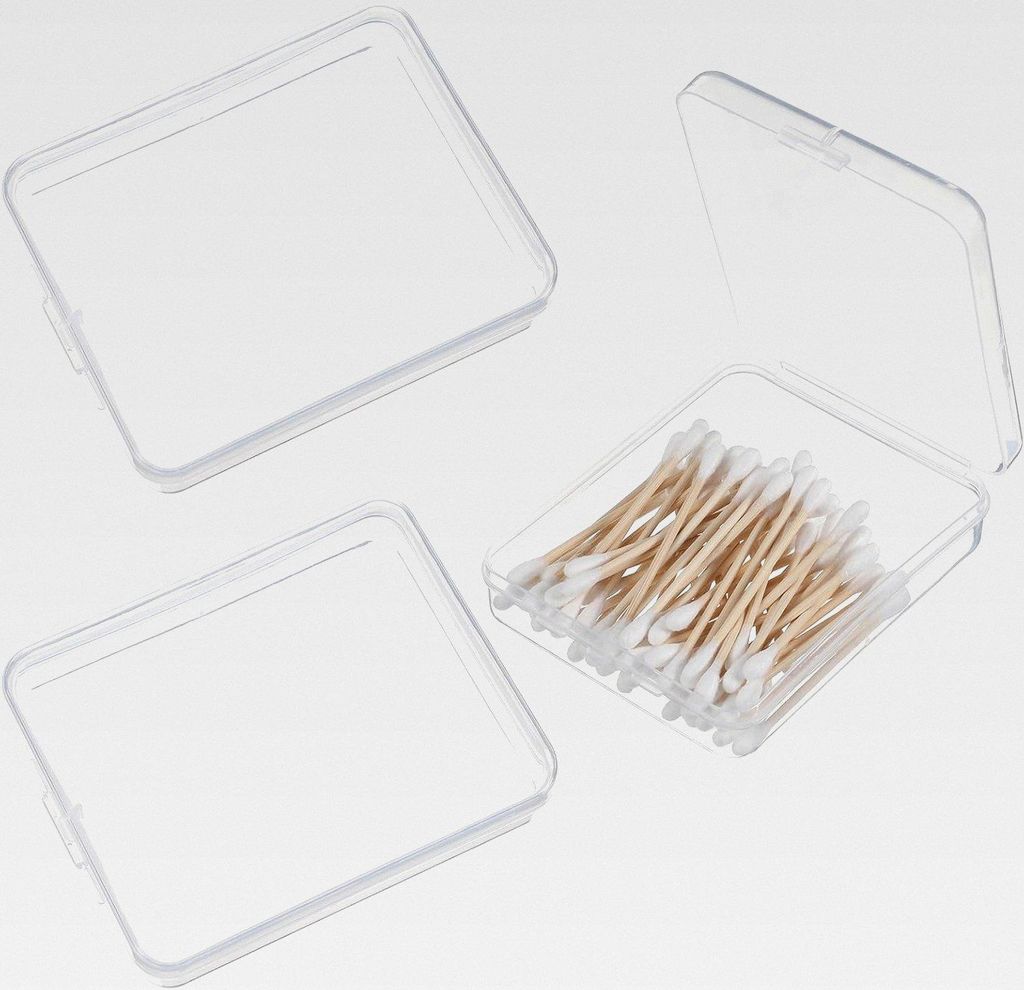 3 Stück Wattestäbchen Behälter für Reisen Mit Staubdichtem Deckel Wattepads Aufbewahrung Qtip Spender Haargummis Transparent Box Tragbarer Reis...