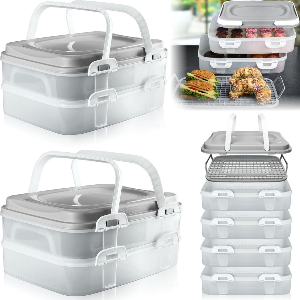 2x Partycontainer mit je 2 Ebenen und Hebeeinsatz Produktbild 