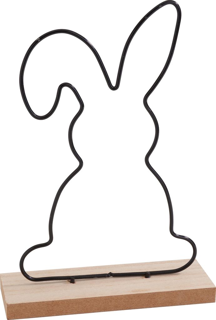 VBS Metall-Hase auf Holz-Sockel Produktbild 