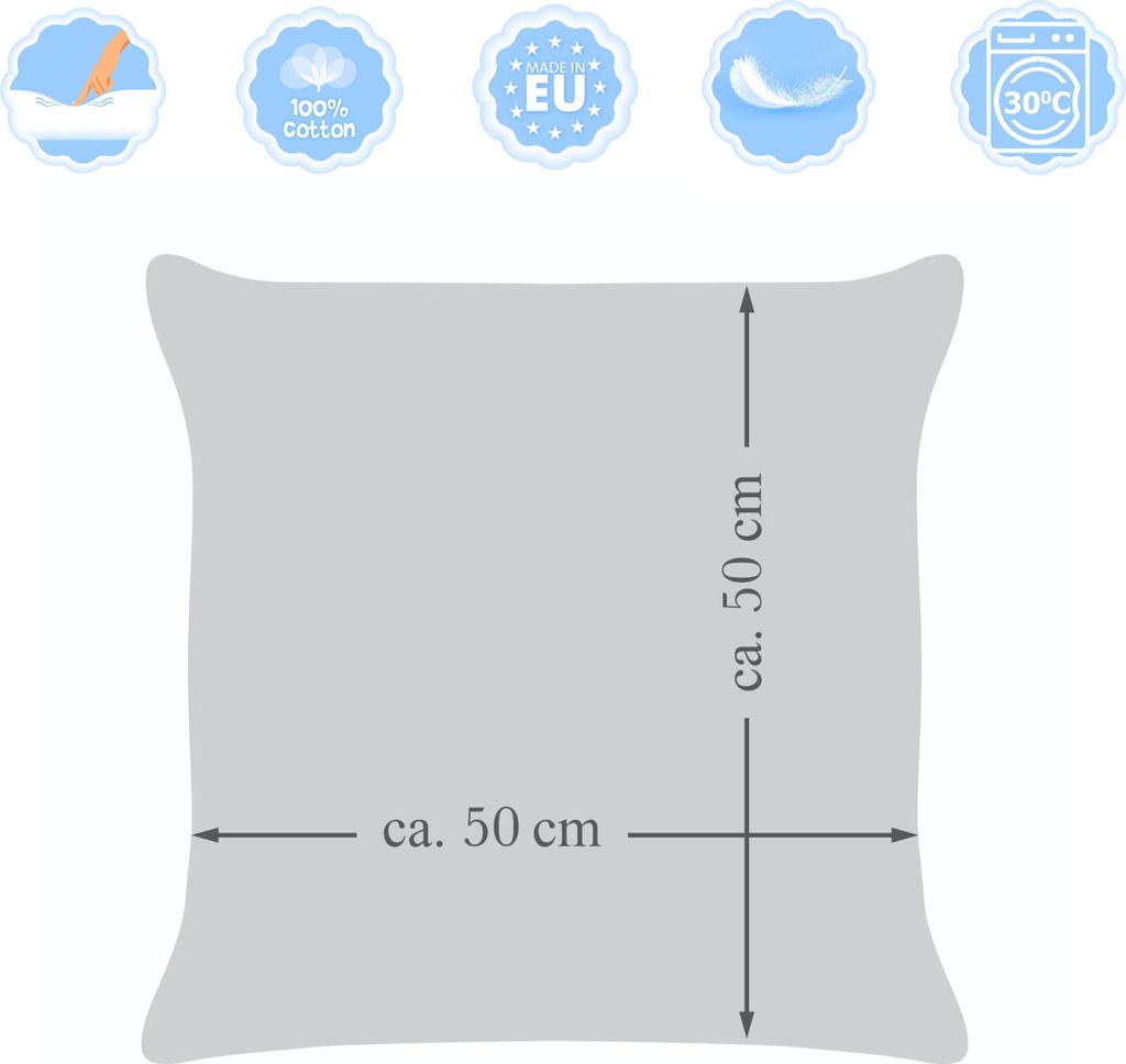 Amilian 4er Set, 50x50 cm 20x20 inch; Dekoratives Kissen