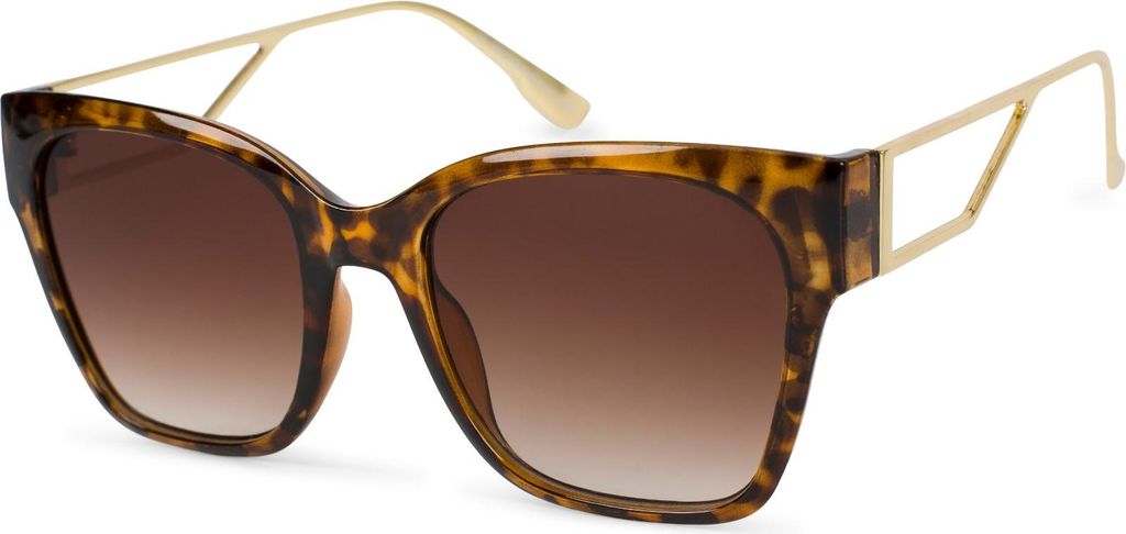 styleBREAKER Damen Oversize Sonnenbrille mit breiten Metall Bügeln, Polycarbonat Gläsern und Kunststoff Gestell 09020128