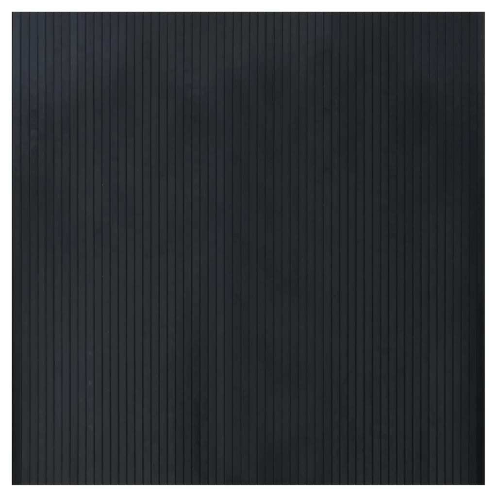 Teppich Rechteckig Schwarz 100x100 cm Bambus