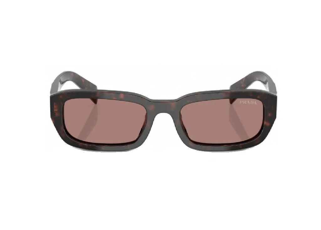 Lunettes de soleil Prada PRB06S 17N60B ovales en acétate havane chic