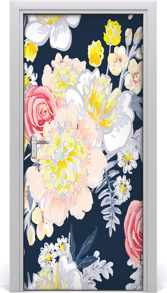 Tulup Türaufkleber 95x205 cm Dekorative Aufkleber Selbstklebend Wasserdichte Tapete Abnehmbar Schlafzimmer Wohnzimmer Wohnkultur - Blumenstrauß