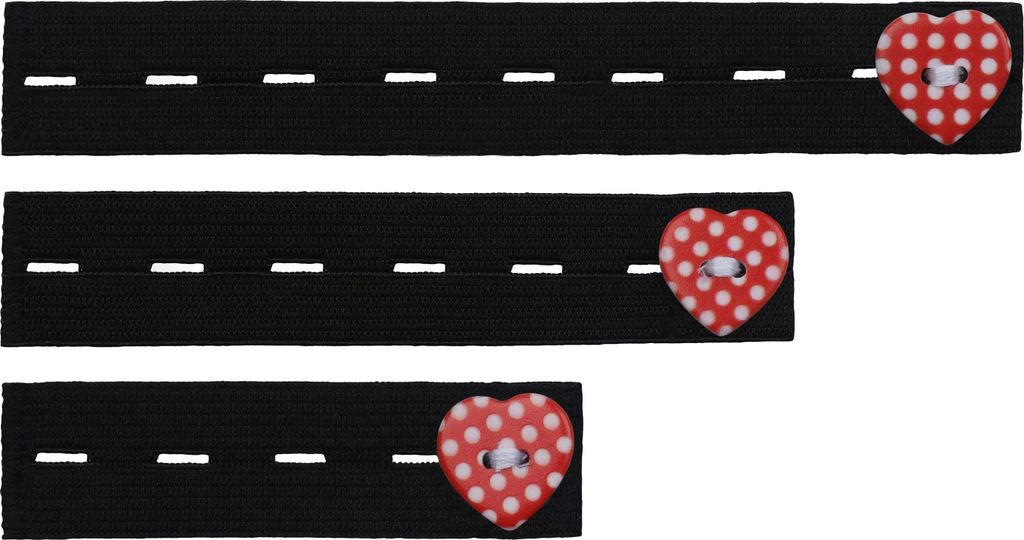 Be Mammy Damen Hosenerweiterung Gummi 3er Pack BE20-126 (Schwarz/Rot, One Size)