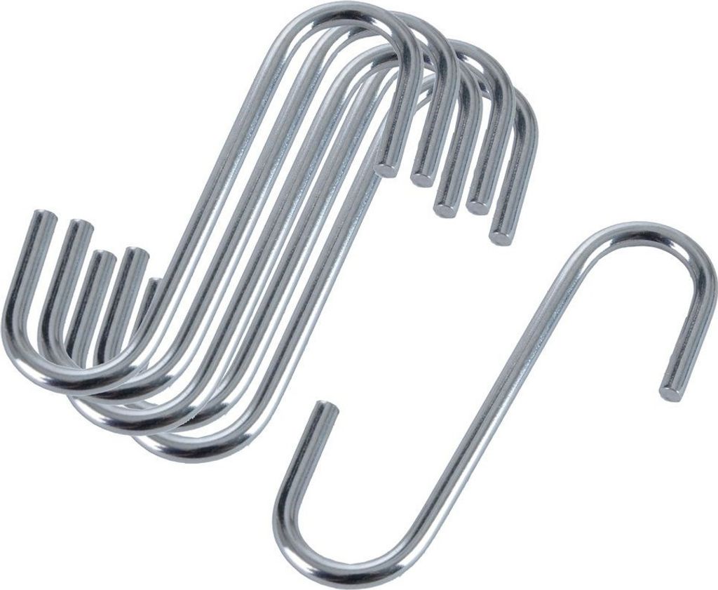 6x Räucherhaken aus Stahl für Räucheröfen für Wurst und Fleisch 6x4,5
