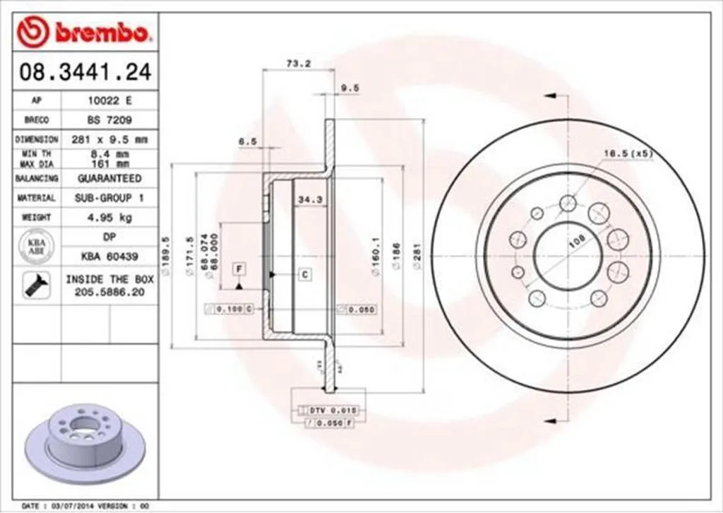 Fin des vibrations au freinage avec le disque Brembo 08.3441.24 certifié