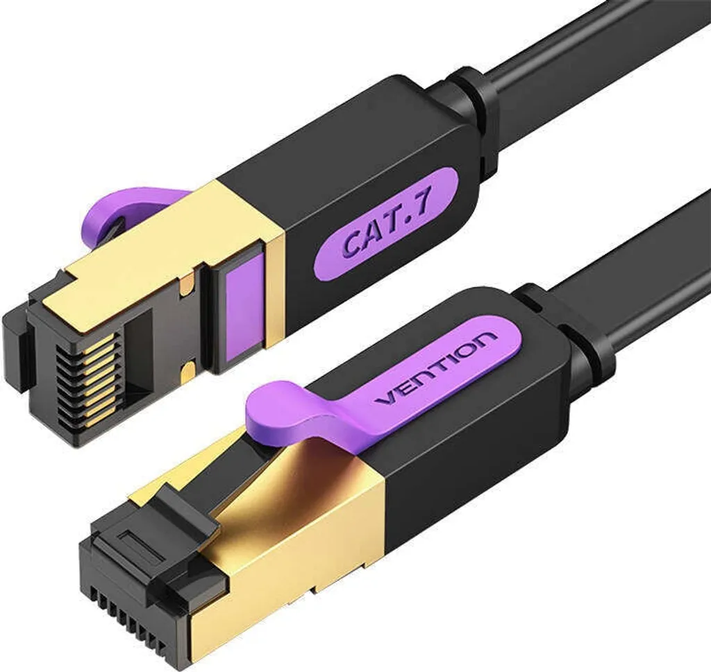 Cat.7 Cavo Di Rete Piatto 10GB/s | 10 Unità Da 1m | Slim, Compatibile Cat5/Cat6/Cat8, Blu - 4
