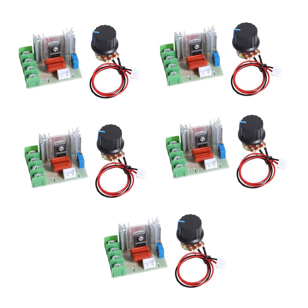 5 Stück 2000W 110-220V 25A AC Motor Drehzahlregler mit Kabelgebundenem Modul Dimmer Drehzahlregler