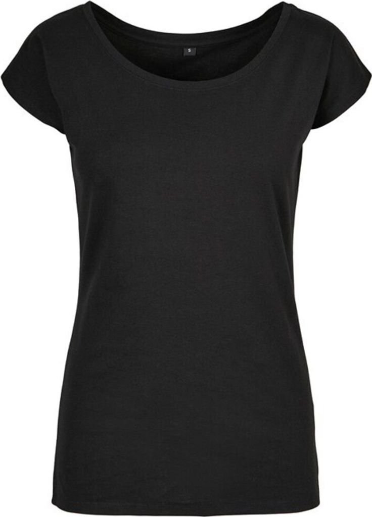 Build Your Brand - T-Shirt Weite Öffnung für Damen RW8369 (M) (Schwarz)
