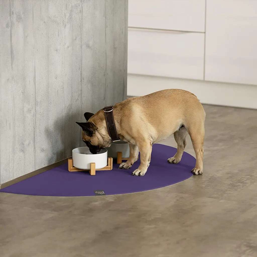 SANOZOO® - Tappeto per ciotole, Oeko-Tex, semitondo 40 x 80 cm Viola
