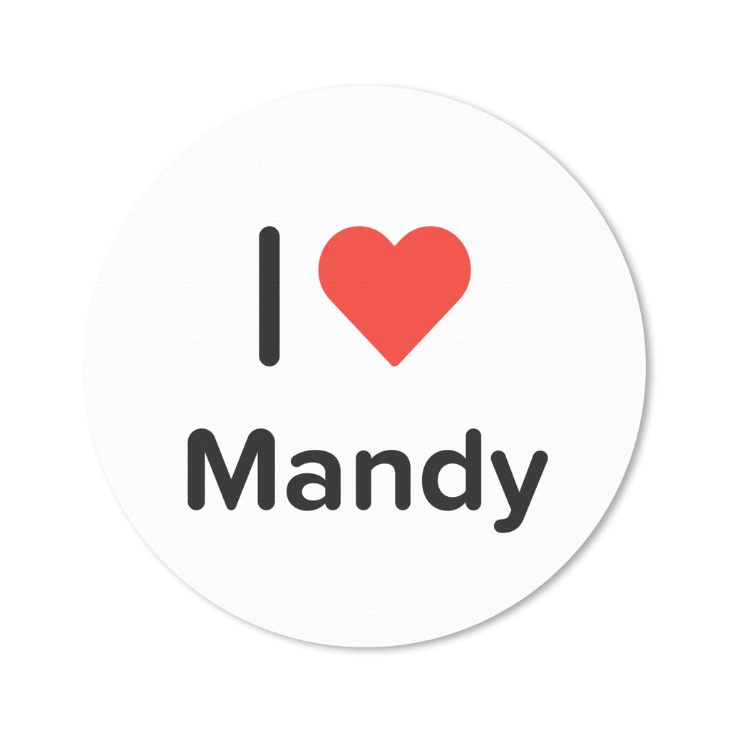 MuchoWow Mauspad Mousepad Ich liebe - Mandy - Mädchen 50x50 cm - Mousepads - Maus Mat - Pad - Mausunterlage - Vinyl