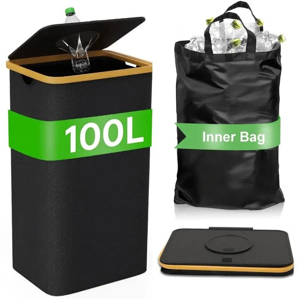 100L Deposito per bottiglie con coperchio, Include 1 borsa Immagine del prodotto 