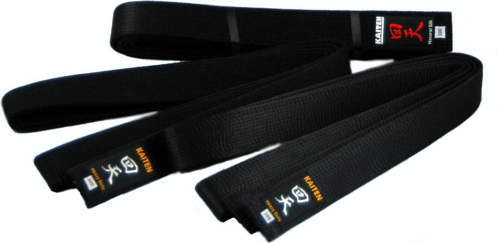 KAITEN Karategürtel Satin Schwarz extra dick - 4,5 cm Breit - Schwarzgurt Kunstseide - Länge 300 cm