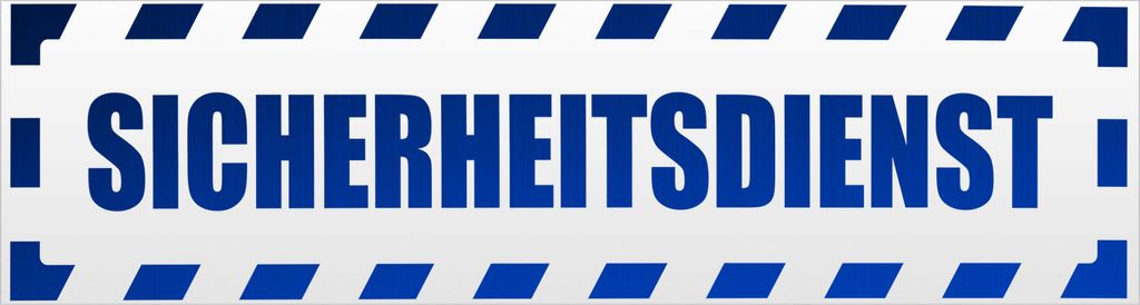 Kiwistar Sicherheitsdienst gestreift Magnetschild Schild magnetisch - 45cm Blau - reflektierend - Magnetfolie für Auto PKW Kfz