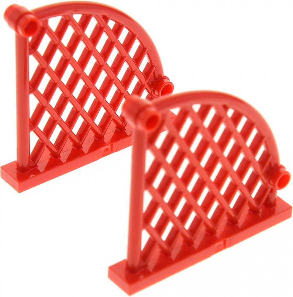 2x Lego Gitter Netz 6x1x5 rot gewölbt Fußball Tor Produktbild 