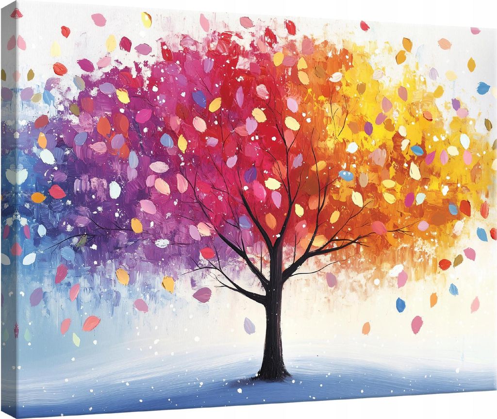 Leinwand Bilder Wandbilder Abstrakt Baum Bunt 60x40 cm XXL Modern Leinwandbild Leinwandbilder Wohnzimmer Schlafzimmer