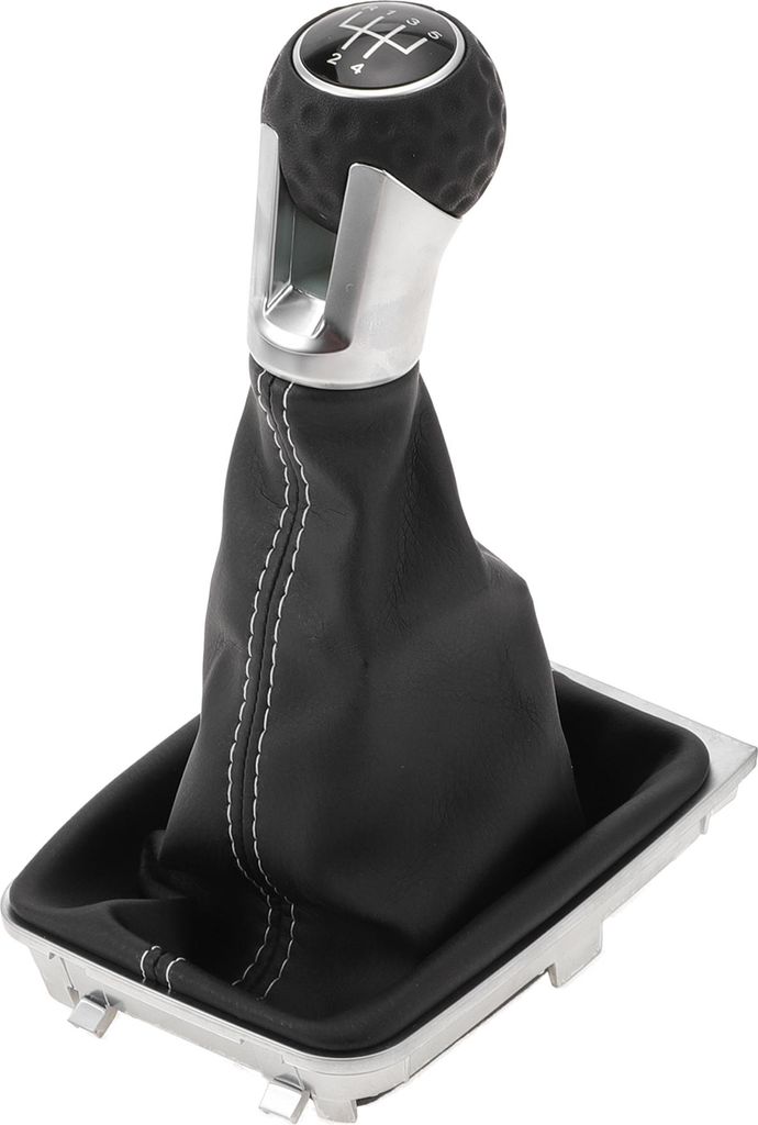 5-Gang-Schaltknauf mit Abdeckung, Getriebestick Schalthebelknauf für VW Golf MK7 GTI GTD 2013-2018 Kunststoff Kunstleder Schwarz Weiß, 1 Stück