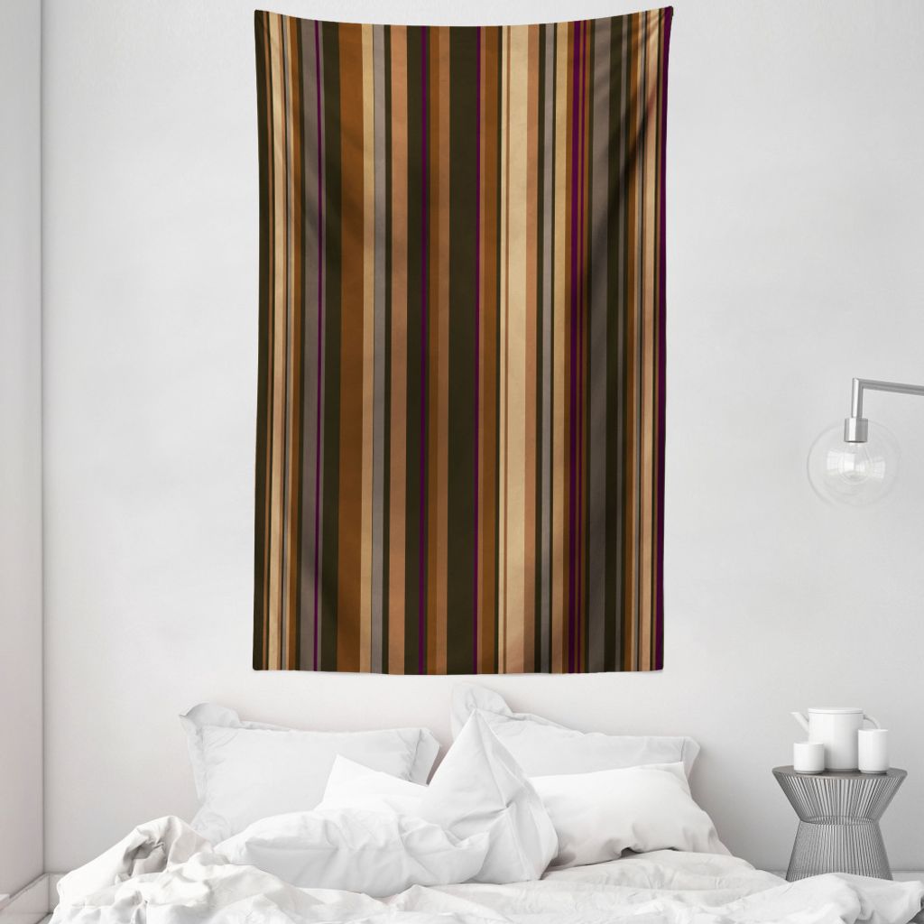 ABAKUHAUS Retro Wandteppich und Tagesdecke, Shades of Erdtönen aus Weiches Mikrofaser Stoff Waschbar ohne Verblassen Digitaldruck, 140 x 230 cm, W...