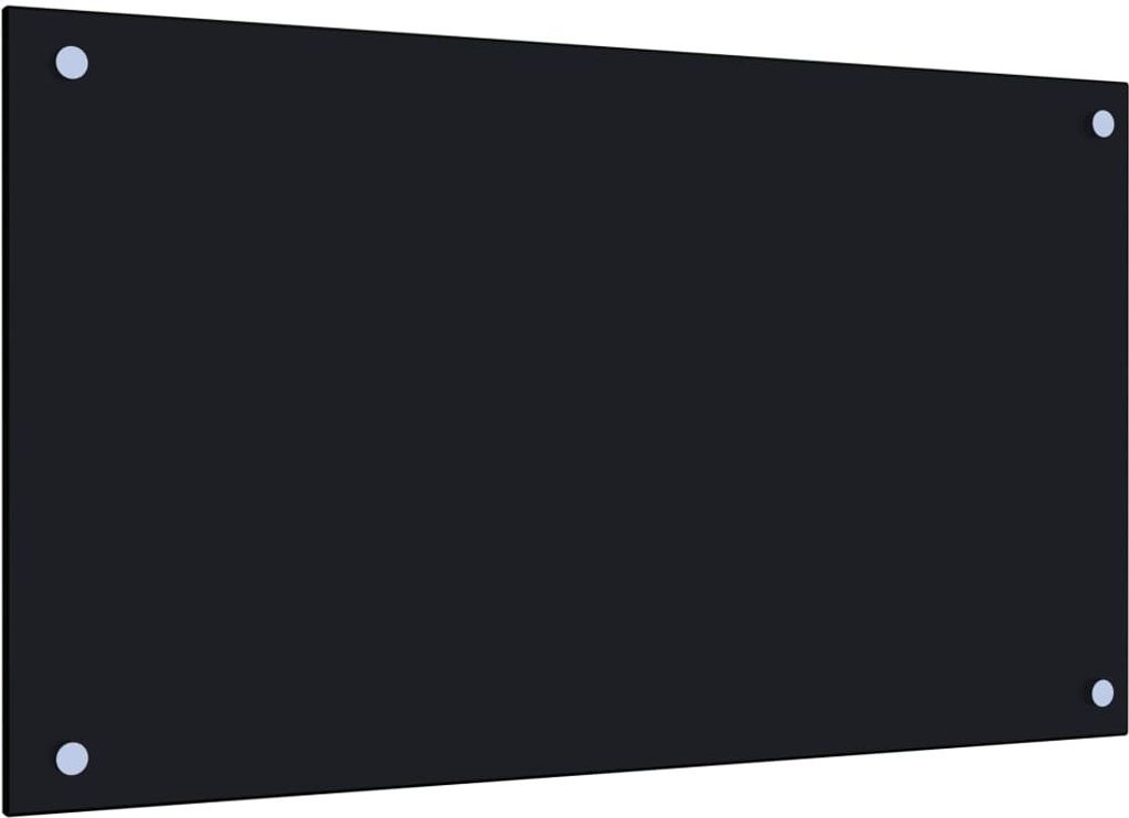 Küchenrückwand Schwarz 70x40 cm Hartglas