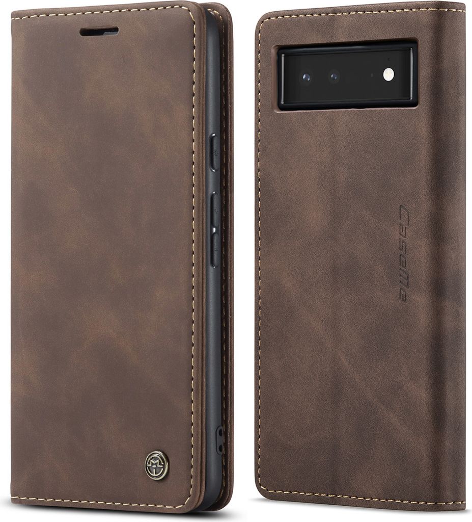 Google Pixel 6 Hülle, Retro Kunstledertasche mit Produktbild 