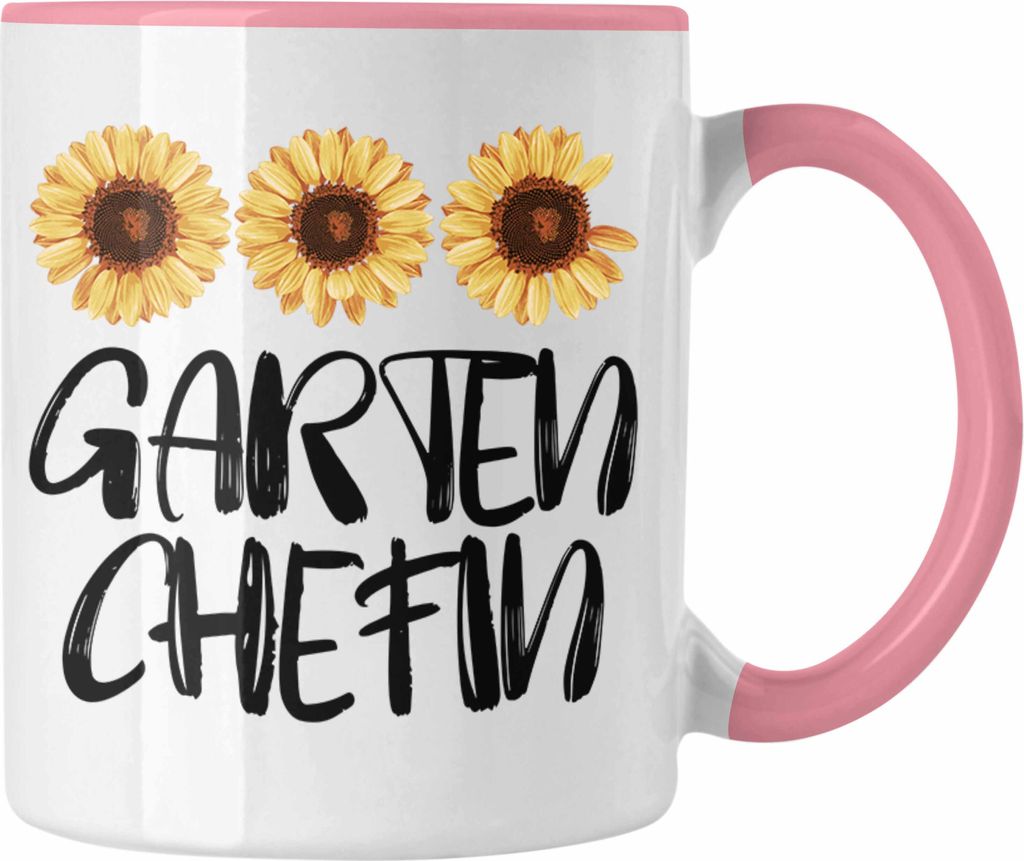 Trendation - Gärtnerin Geschenke Tasse Gärtnerinnen Lustig Spruch Garten Chefin Oma Rentnerin Mama (Rosa)