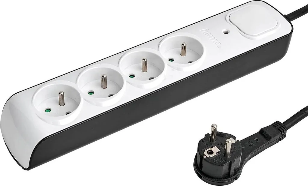 Hama Premium Multipresa 4 Posti Schuko - Ciabatta Elettrica Bianca 1.5M