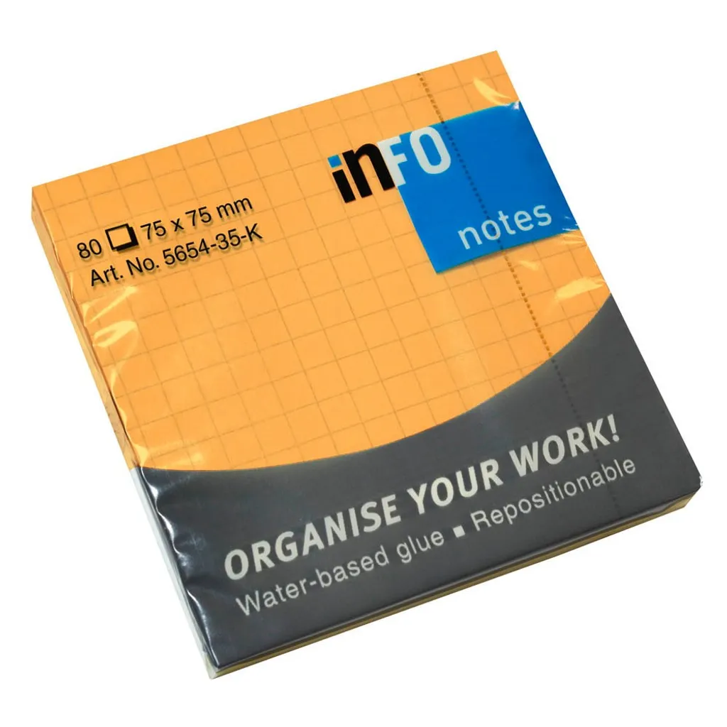 Notes repositionnables inFO 5654-35-K Standard orange fluo 1 bloc de 100