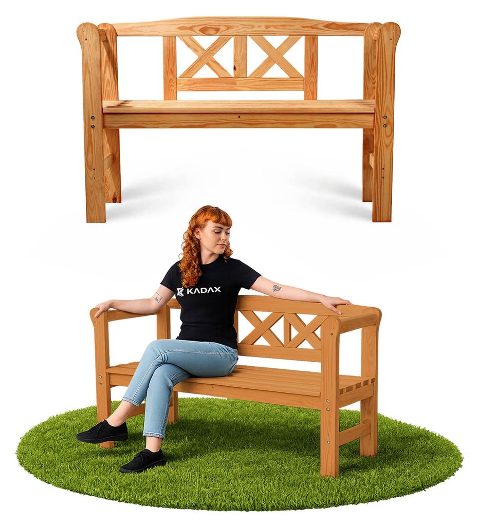 KADAX Tuinbank, 120x47x81,5 cm. Bankkist gemaakt van een Productafbeelding 