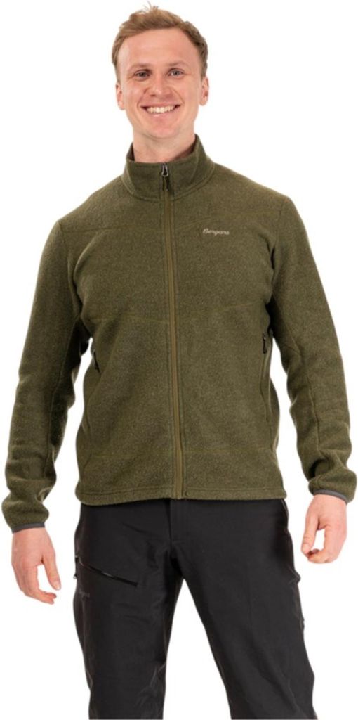 Bergans Herren Rabot Merino Fleecejacke Dark Olive Green L