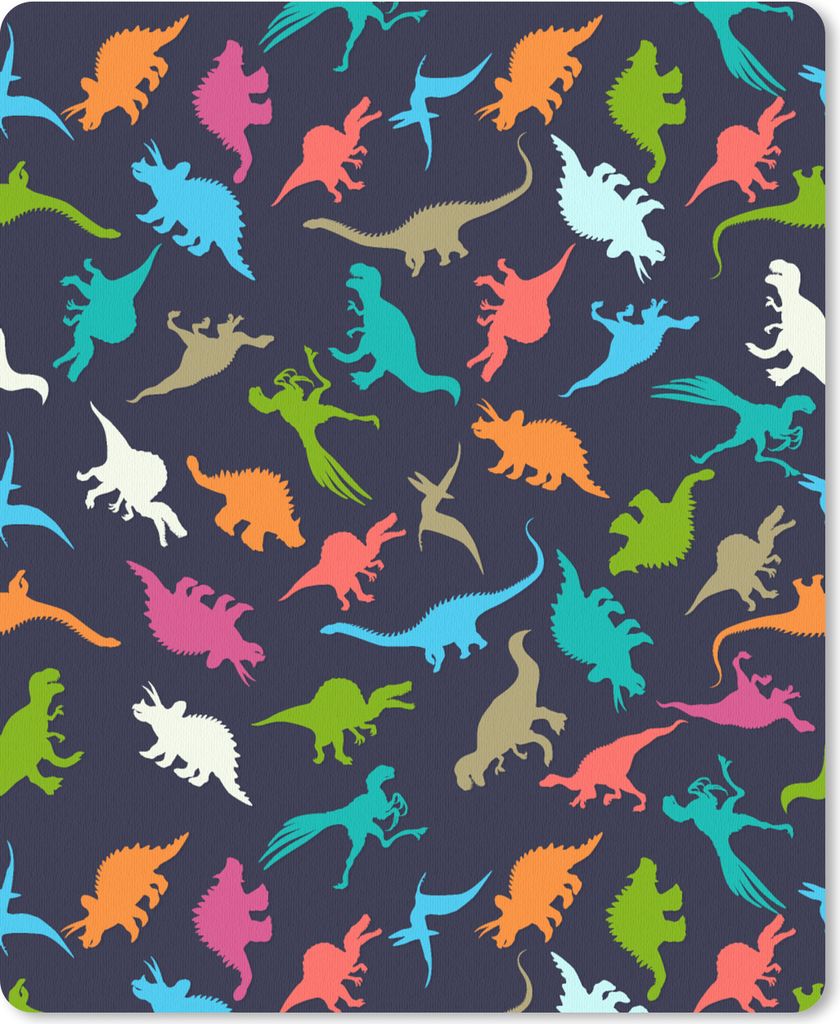 MuchoWow Mauspad Mousepad Muster - Dino - Farben - Jungen - Kinder - Kind 30x40 cm - Mousepads - Maus Mat - Pad - Mausunterlage - Mausmatten