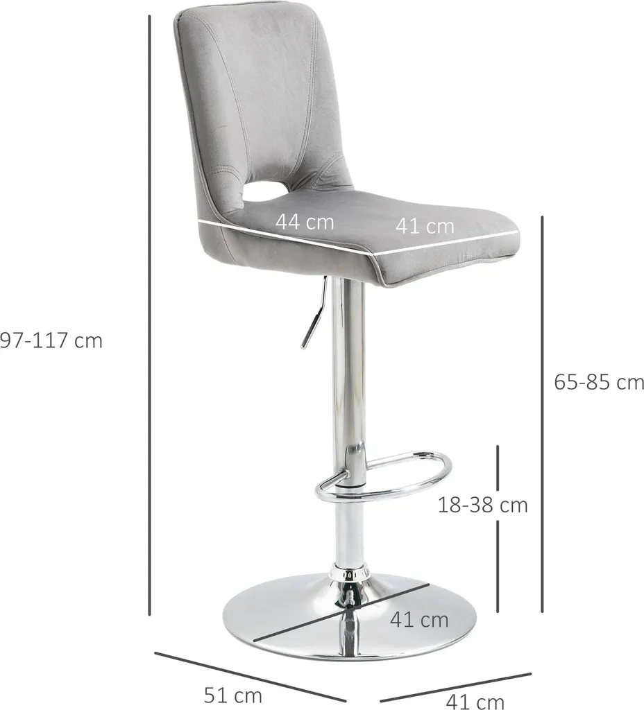 Lot de 2 Tabourets de Bar Ergonomiques Gris Clair : Confort et Gain de Place