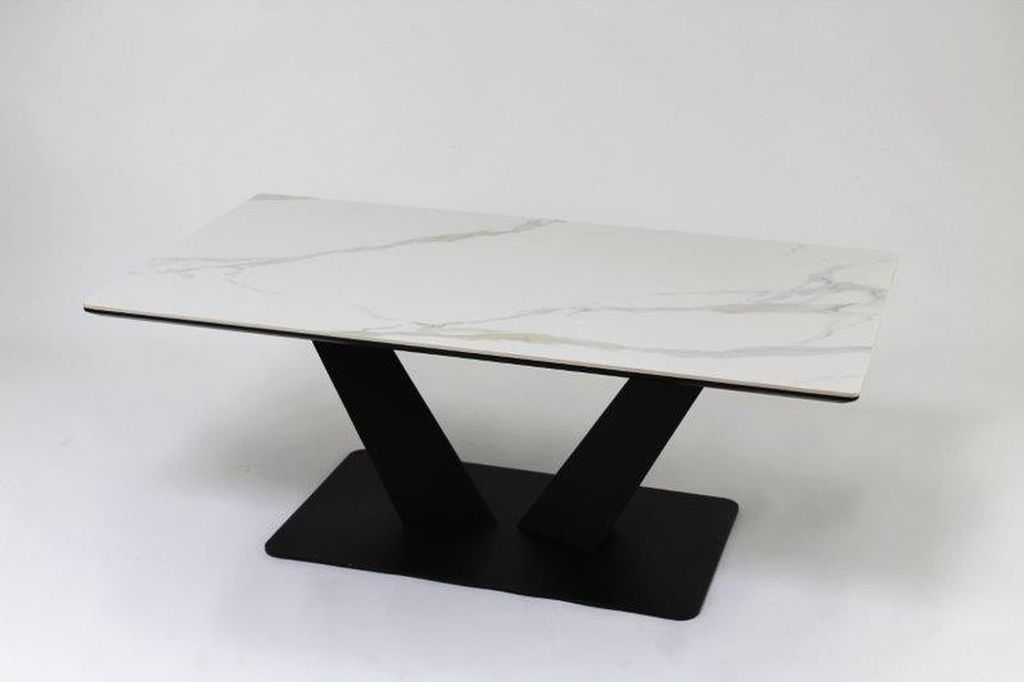 Couchtisch >2157-19< in hellgrau, Gestell Metall - 110x42cm (BxH)