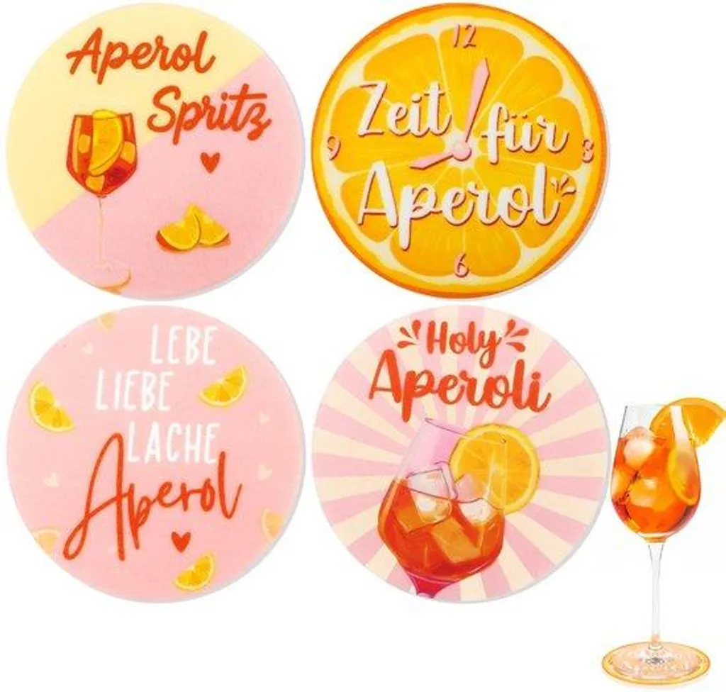 Sous-verre Aperol en Feutre Orange Absorbant avec Inscription Moderne