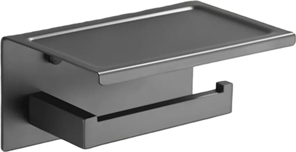 Portarotolo Design Grigio Opaco in Acciaio - Accessorio Bagno Deluxe