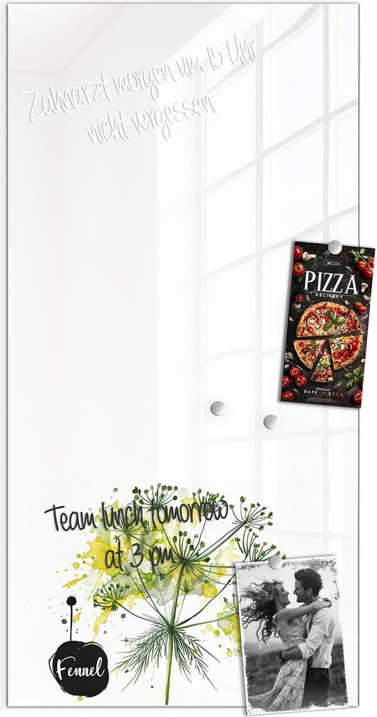 Magnettafel 50x100cm Pinnwand Whiteboard beschreibbar - Fennel Kunstwerk