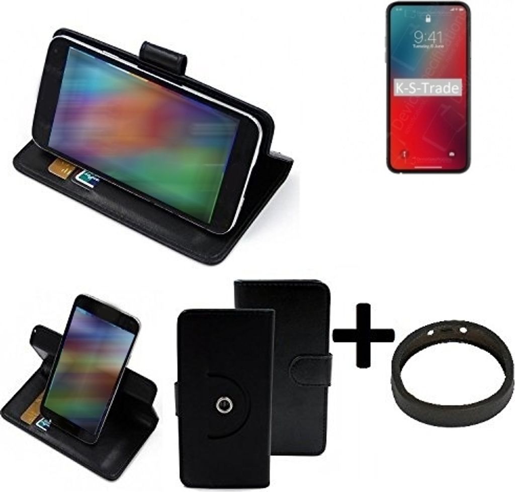 K-S-Trade Case Schutz Hülle kompatibel mit Apple iPhone 12 Pro + Bumper Handy Hülle Flipcase Smartphone Cover Handy Schutz Tasche Walletcase schwarz