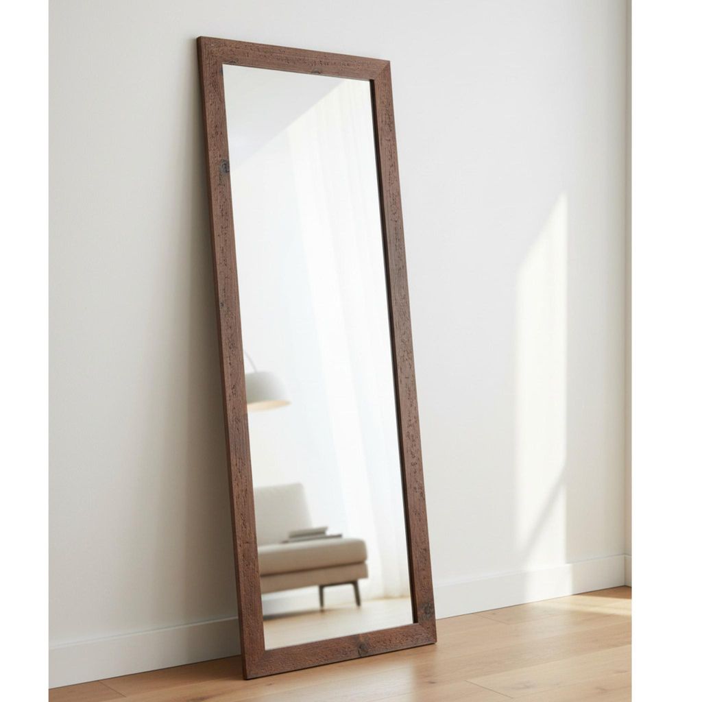 MO.WA Wandspiegel mit Holzrahmen, Rustikal 57x147, Braun, Produktbild 