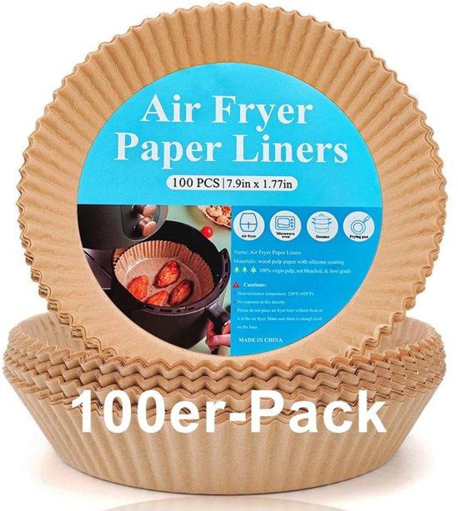 Universal bakpapier für Luftfritteuse, 20 cm, 100 Stück, fettfrei, XL, XXL