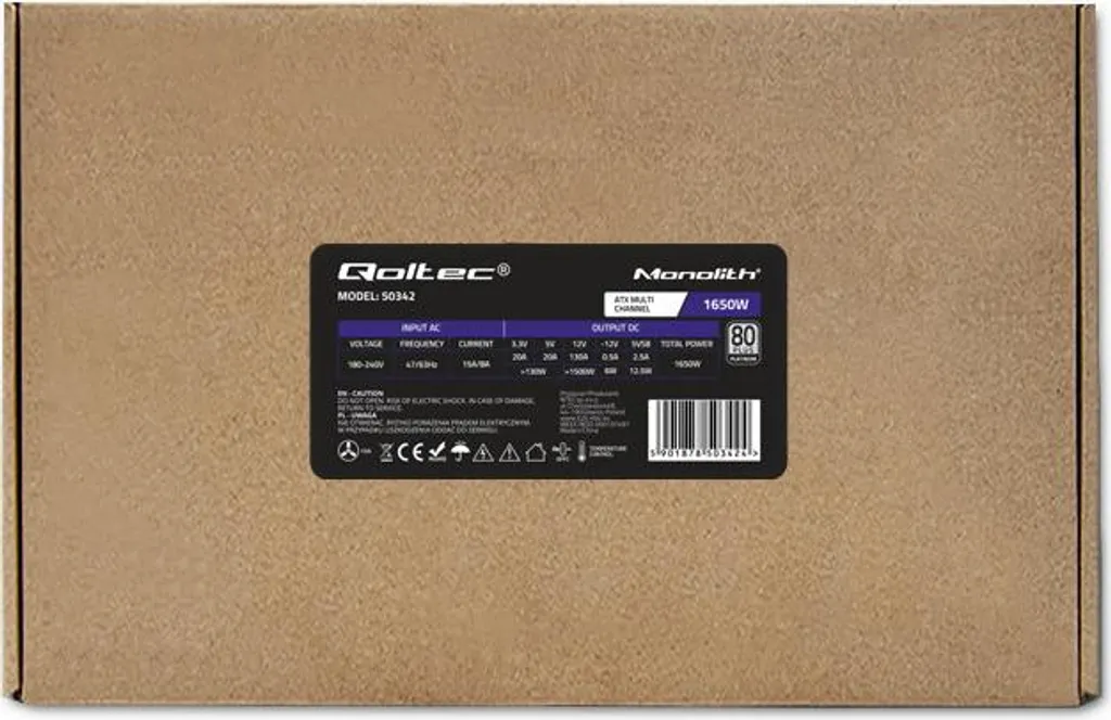 Bloc d'alimentation PC 1650W ATX Qoltec pour stations de travail Pro - 12