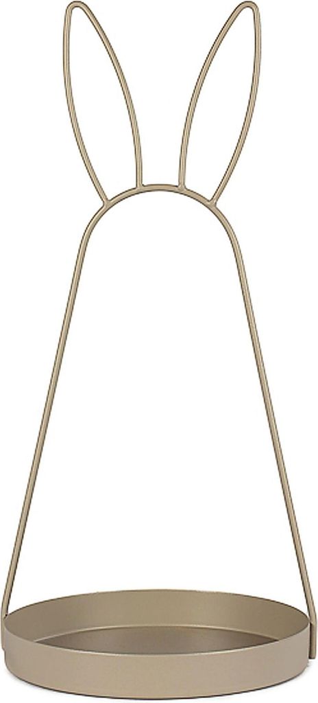 Oster-Deko Serviertablett mit Hasenohren Schale aus Metall 49 cm