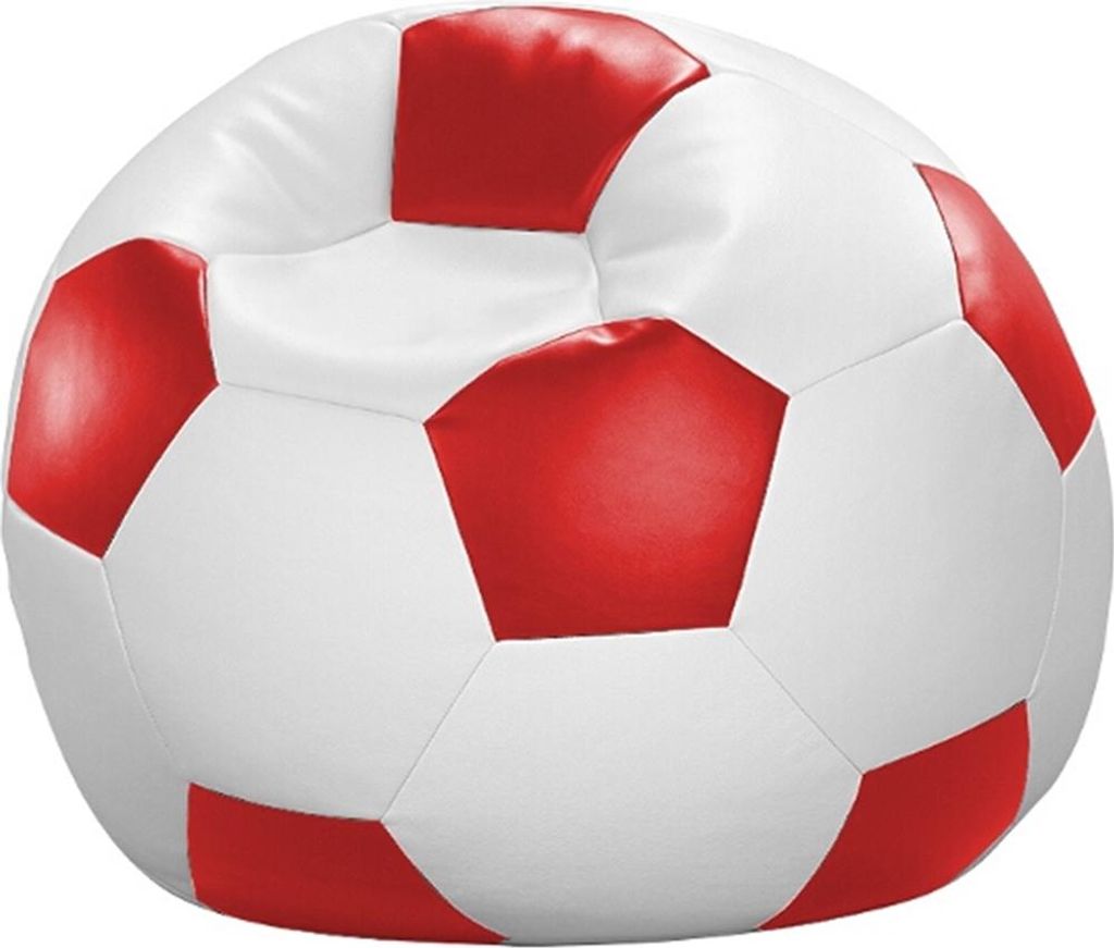 Fußball-Sitzball Kunstleder weiß/rot Ø 90 cm Linke