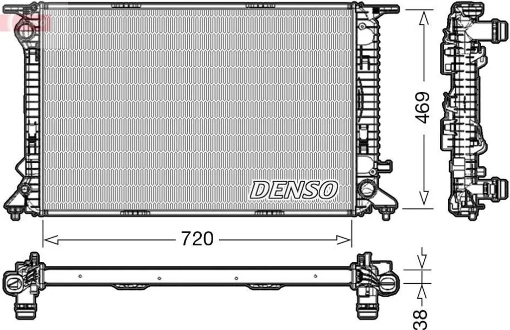 Radiateur DENSO DRM02024 pour Audi A4 A5 A6 Q5 - Remplacement OE 8K0121251H