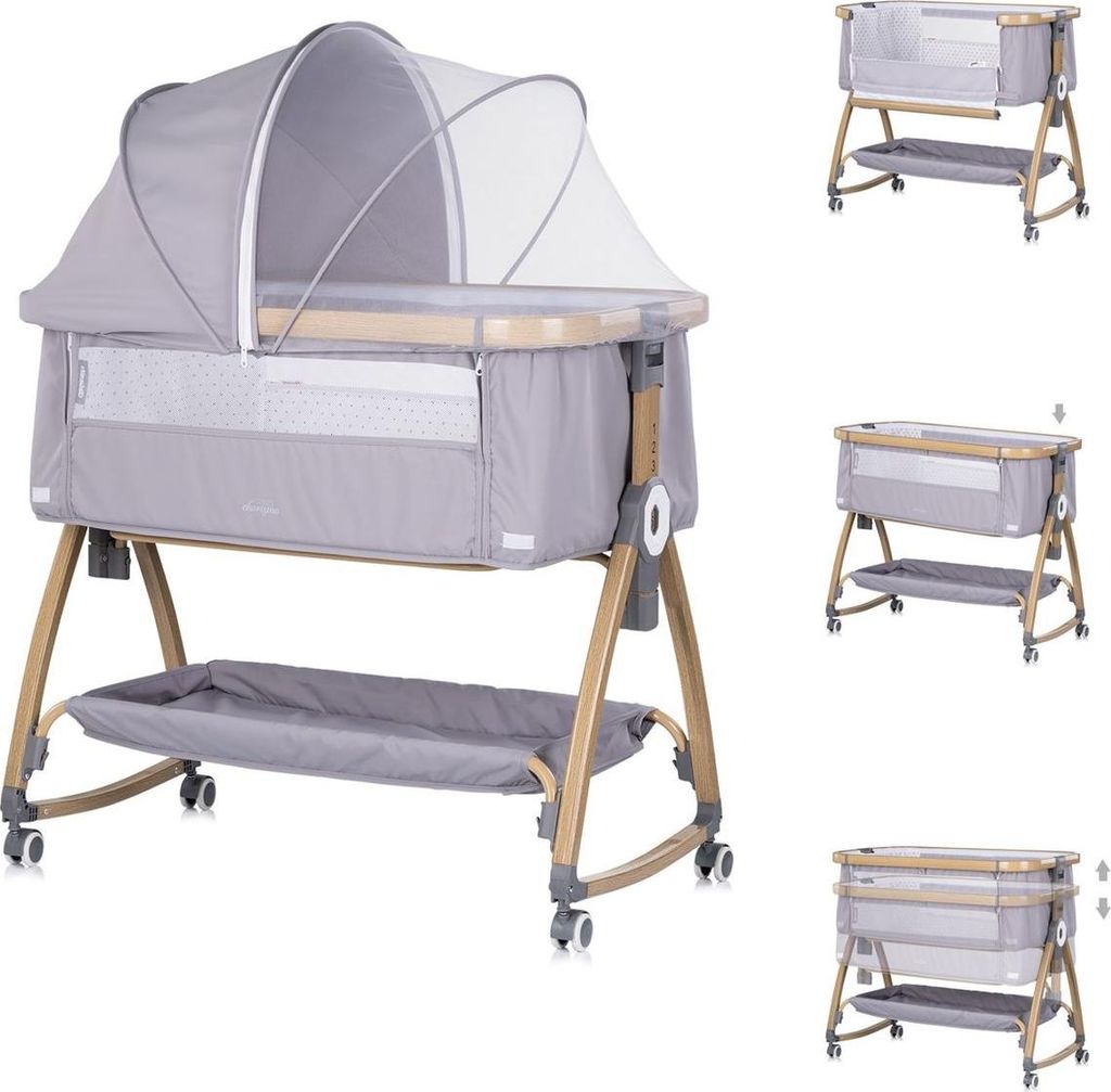 CHIPOLINO Charisma Bett 2in1 Platin, Holz