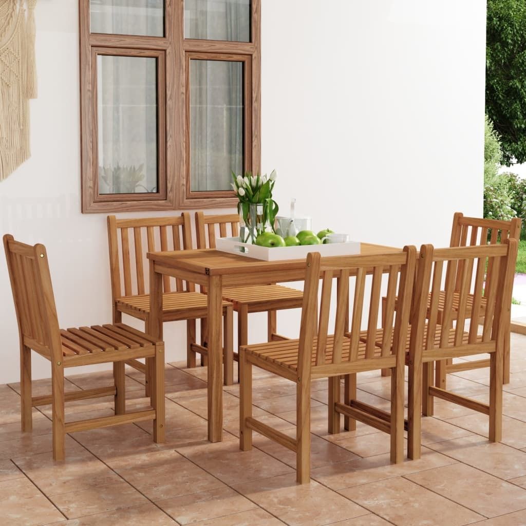 Möbel 7-tlg. Garten-Essgruppe Teak Massivholz - Gartenmöbelset 3059928